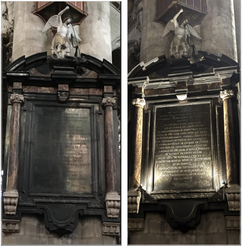 Lighting up Flaminio Garnier&apos;s funerary monument of stone sculptures.